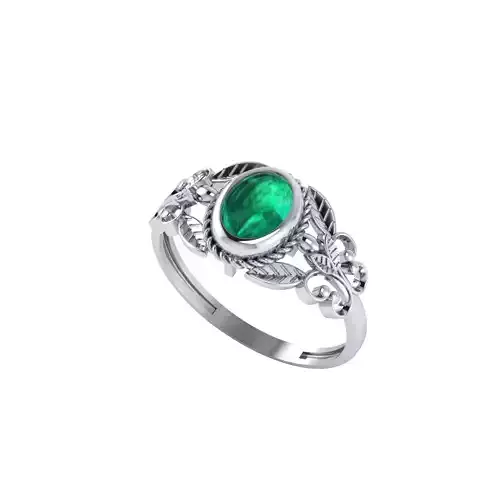 Women ring with stones for 3D printing gold and silver