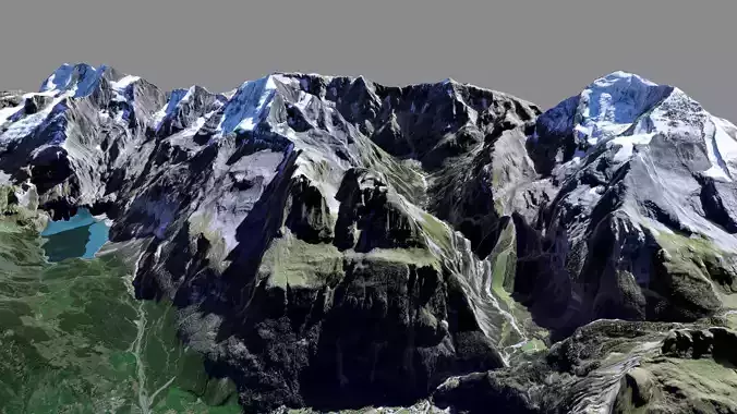 Mountain landscape Doldenhorn Alps Switzerland  3D model