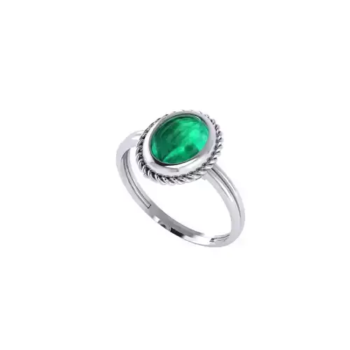 Women ring with stones for 3D printing gold and silver