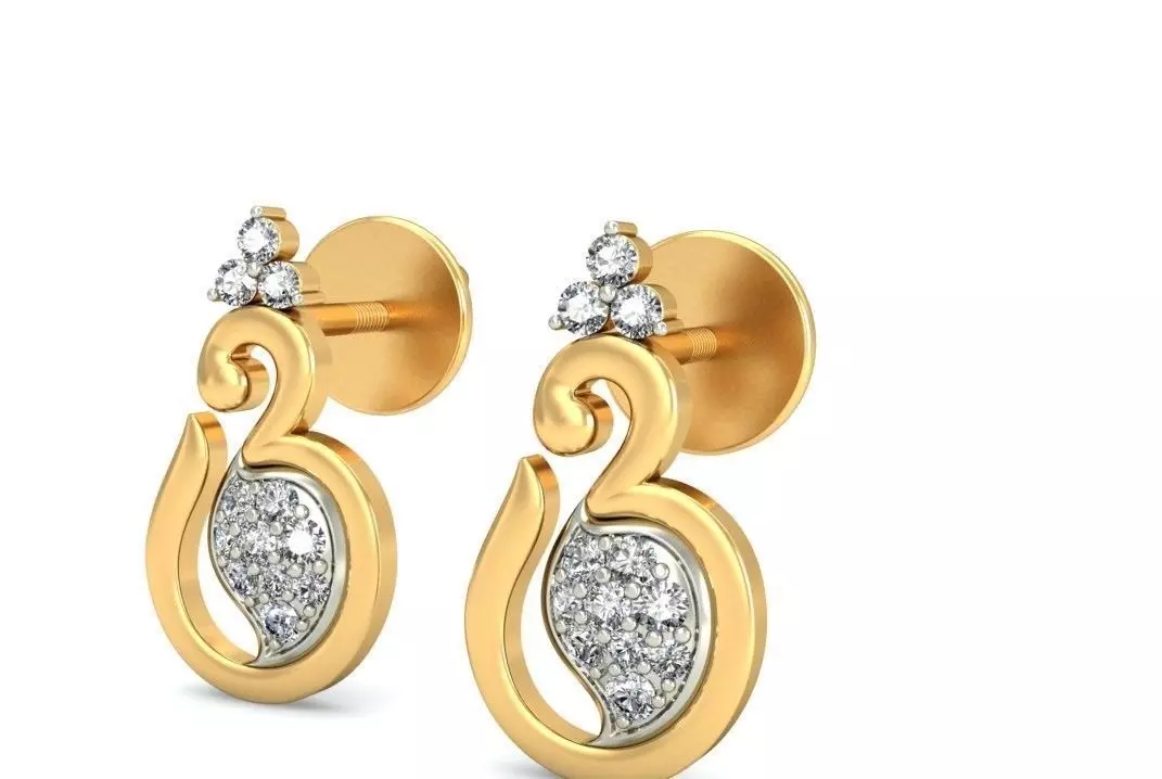 Solitaire Earrings 3D print model