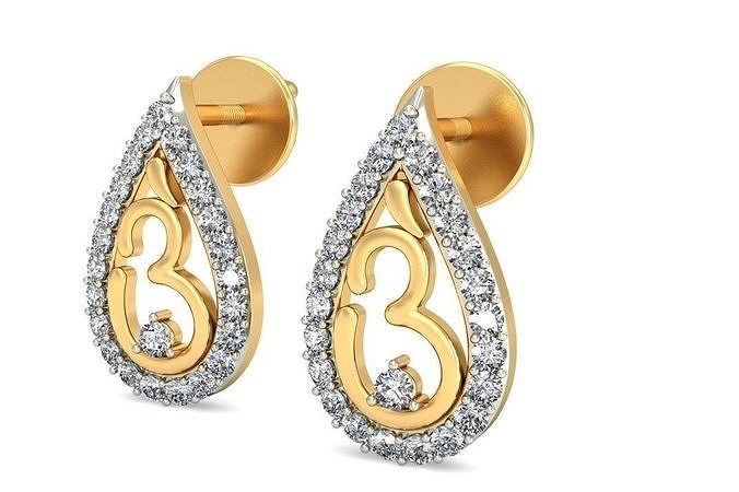 Solitaire Earrings 3D print model