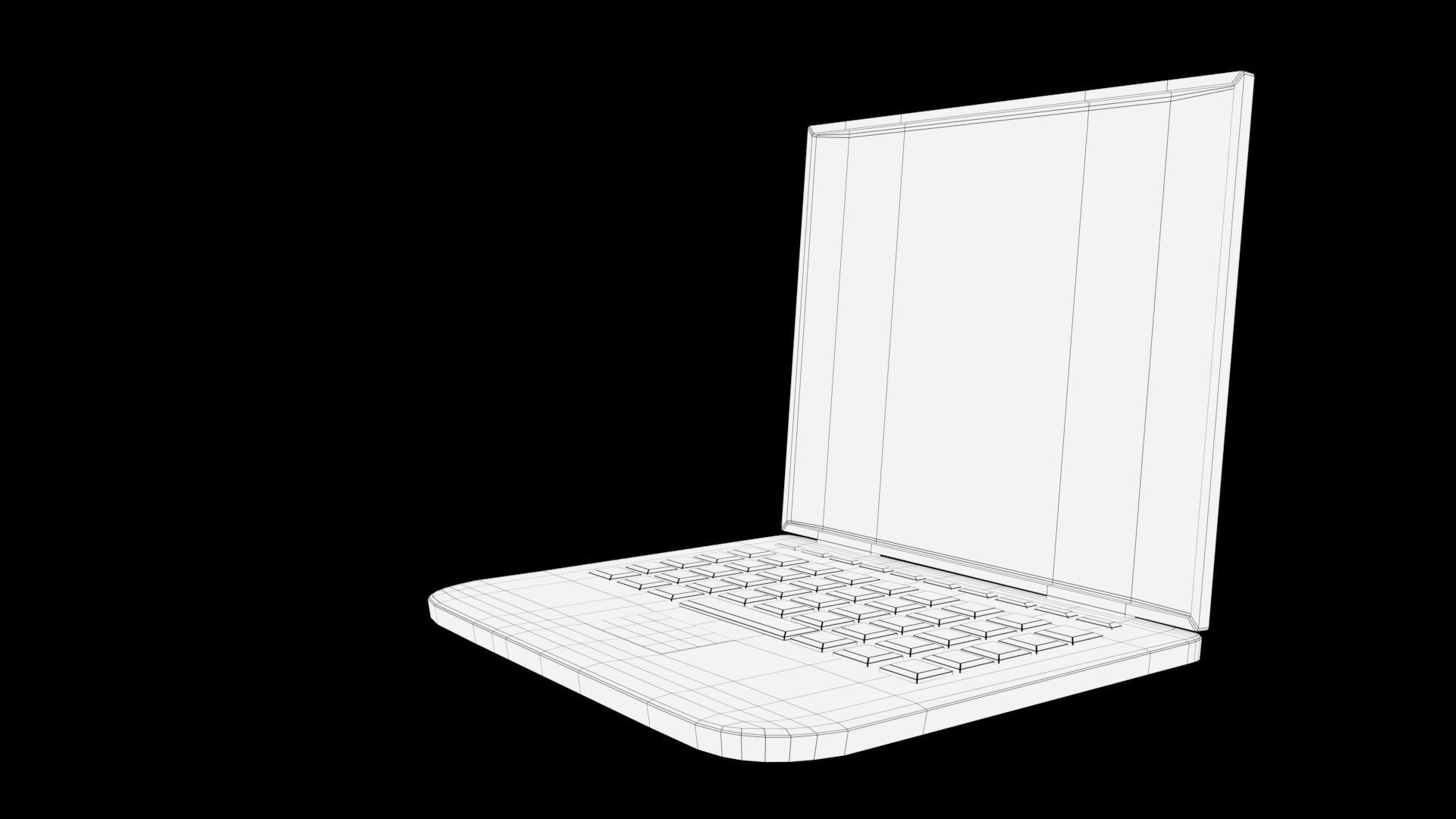 Laptop Low-poly 3D model_6