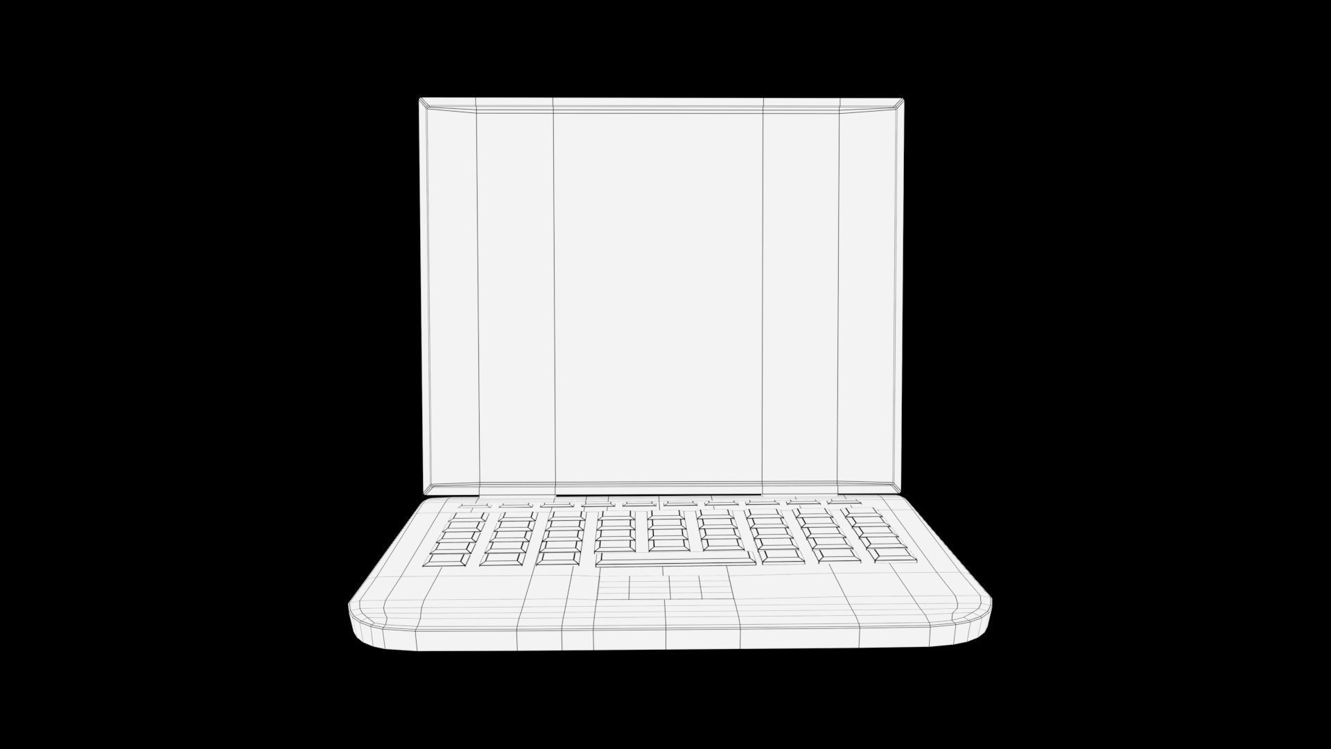 Laptop Low-poly 3D model_5