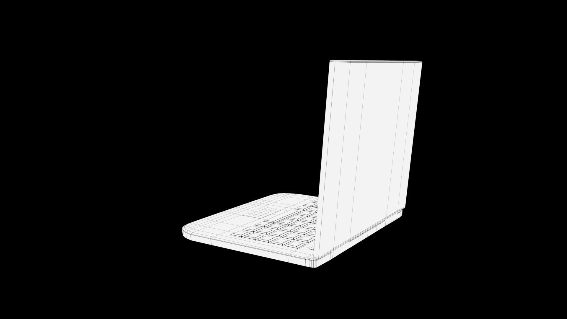 Laptop Low-poly 3D model_9
