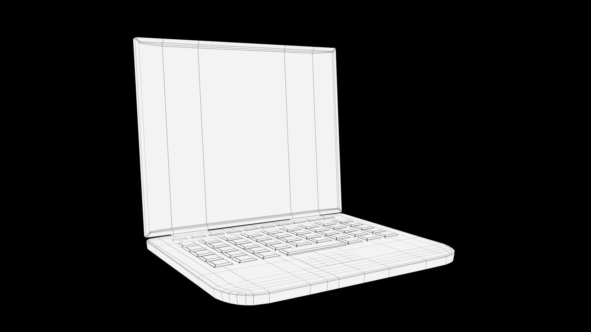 Laptop Low-poly 3D model_7