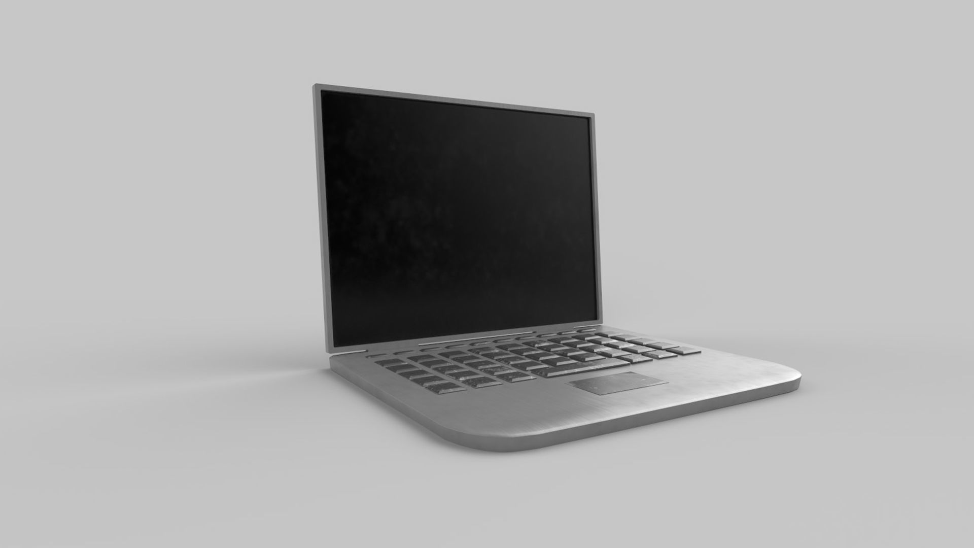 Laptop Low-poly 3D model_2