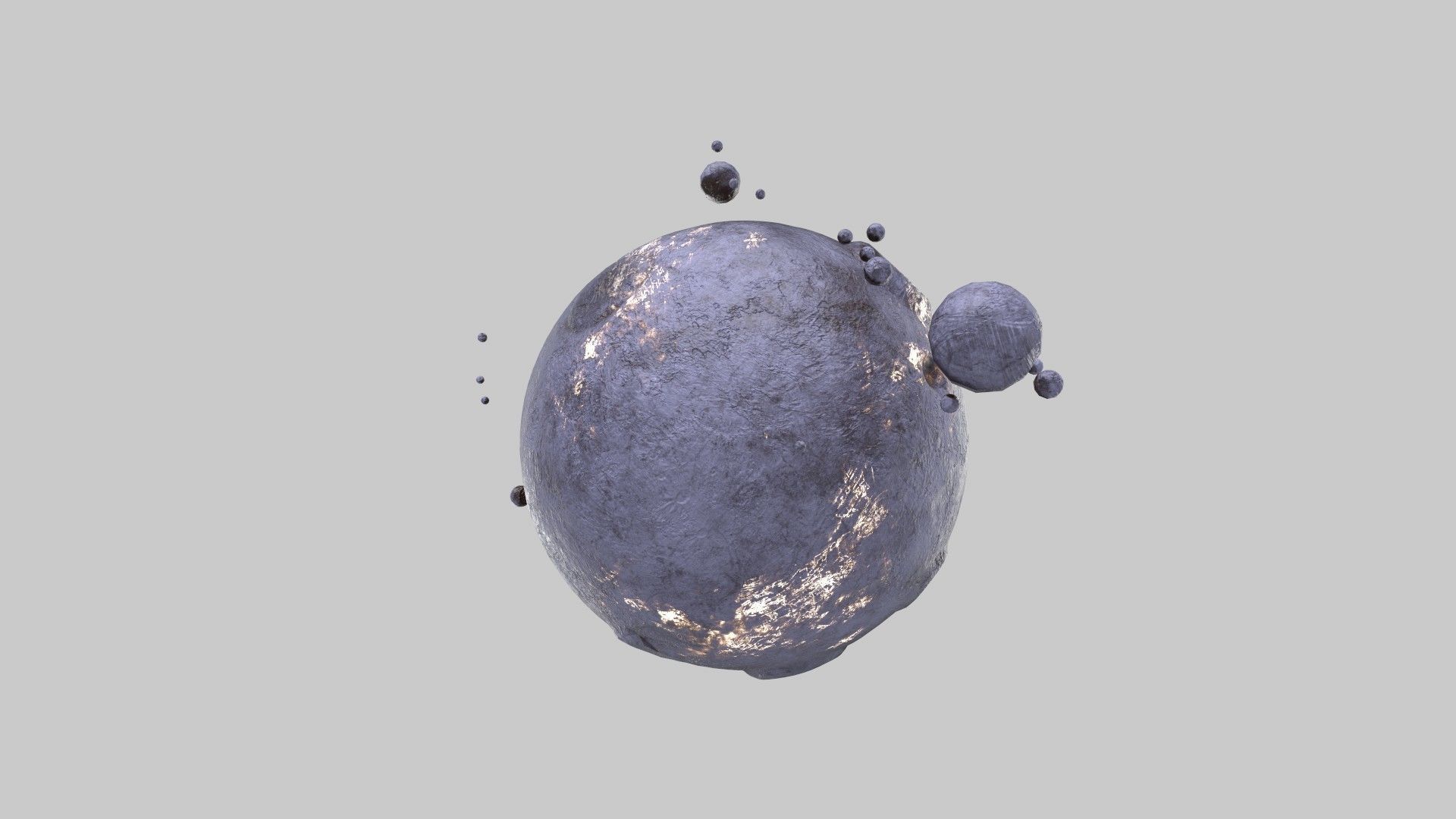 planet asteroid with lot of holes in it Low-poly 3D model_4