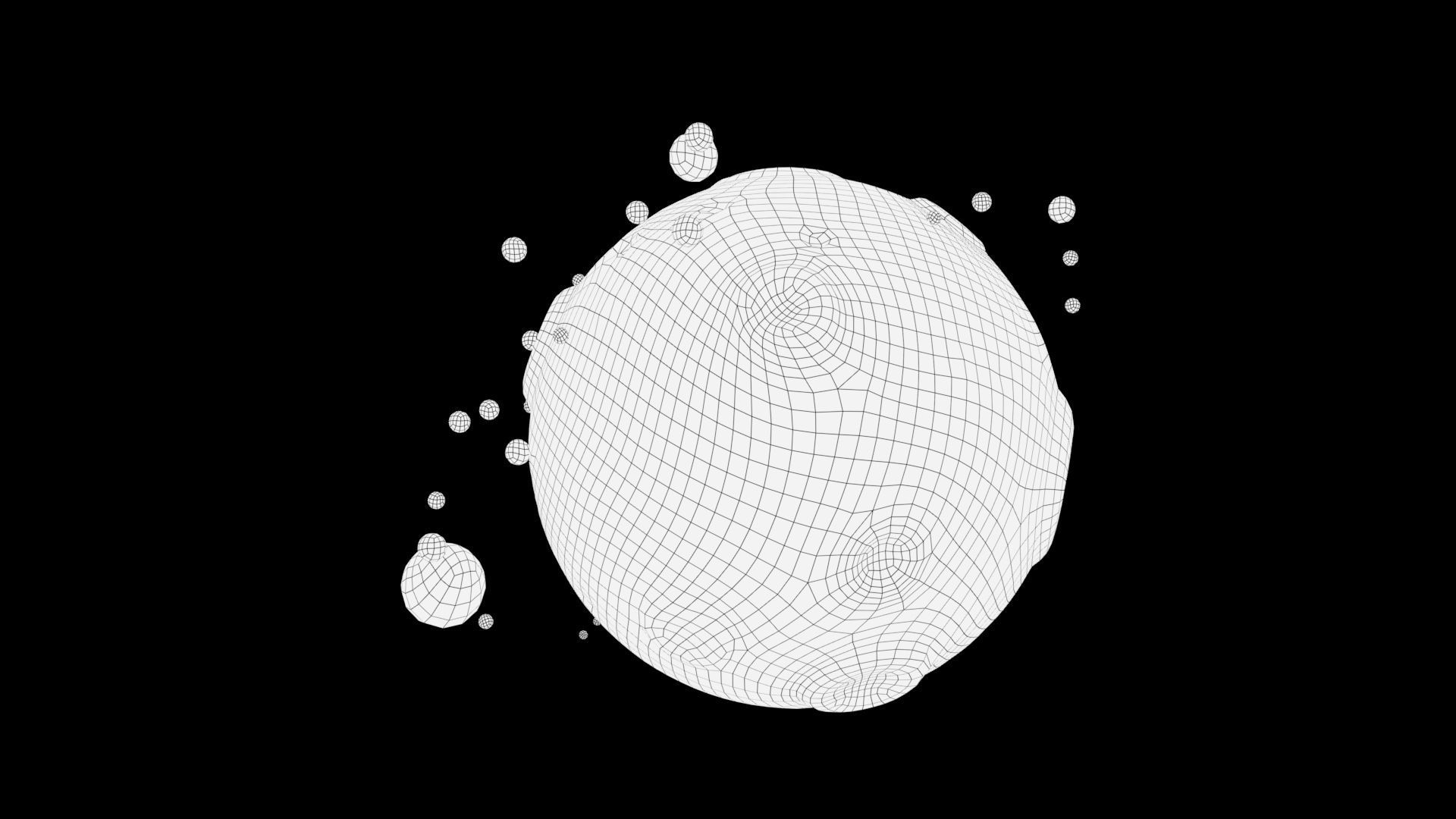 planet asteroid with lot of holes in it Low-poly 3D model_5