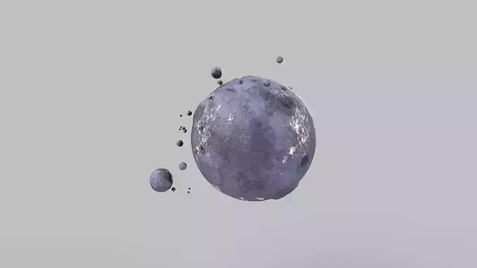 planet asteroid with lot of holes in it