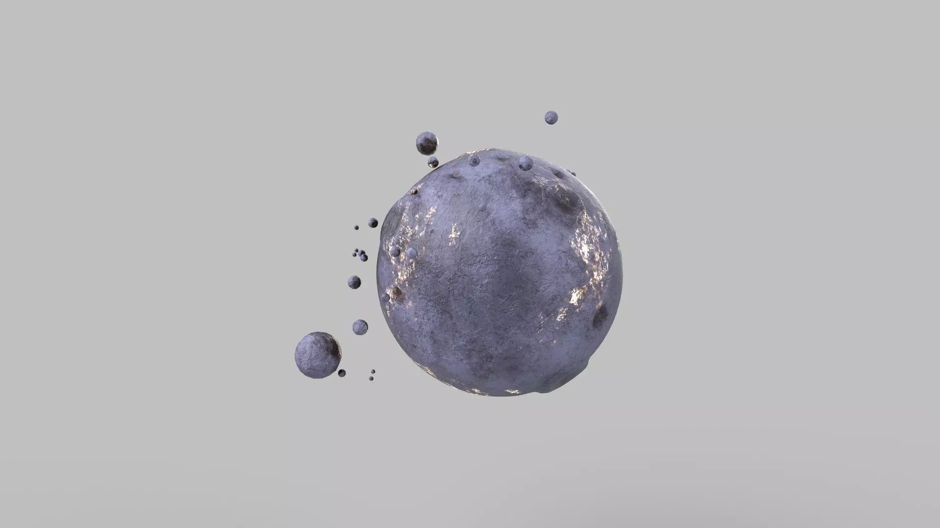 planet asteroid with lot of holes in it Low-poly 3D model_0