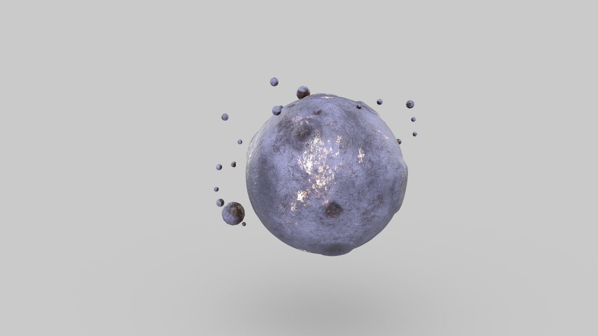 planet asteroid with lot of holes in it Low-poly 3D model_2