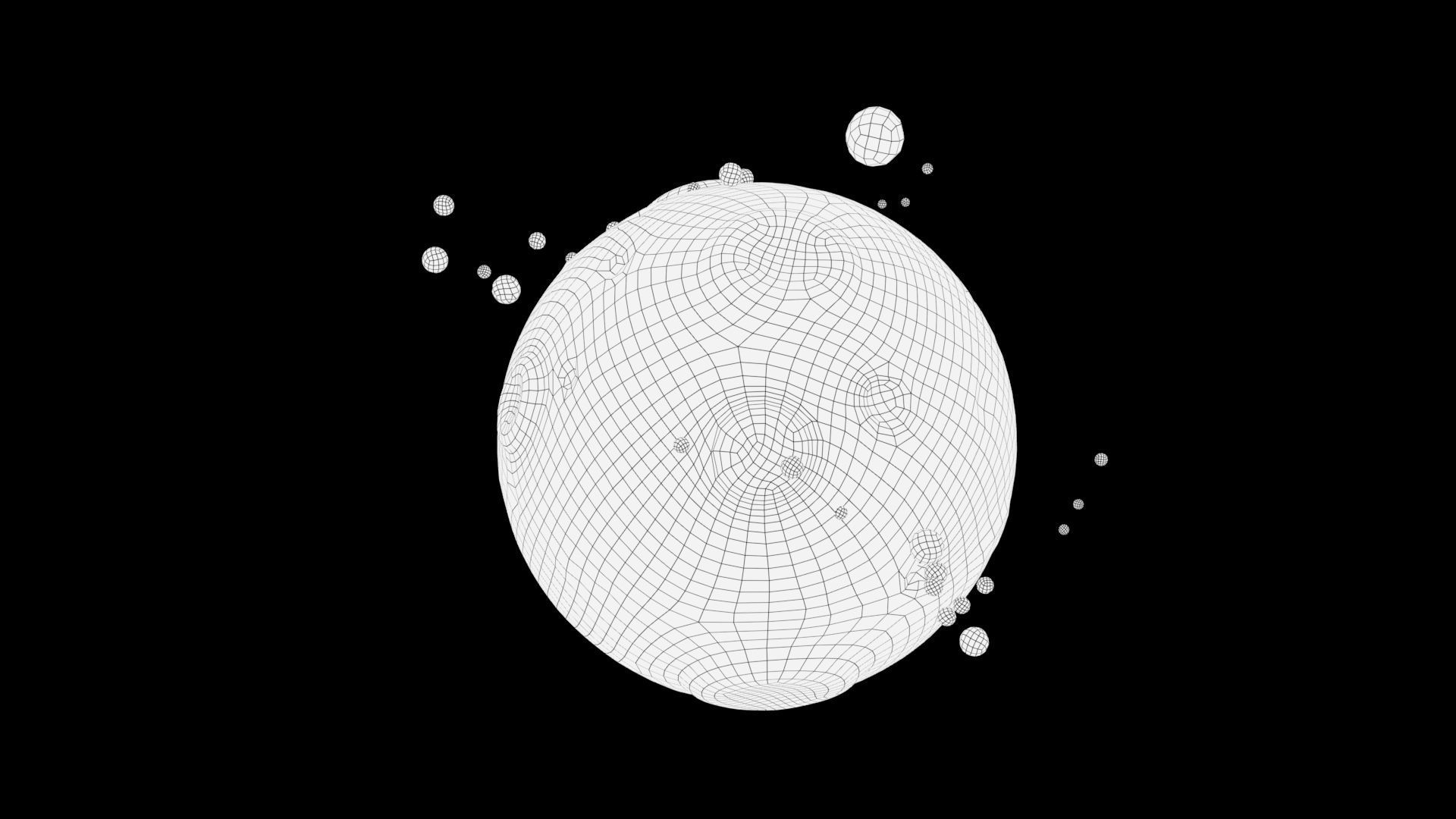 planet asteroid with lot of holes in it Low-poly 3D model_9