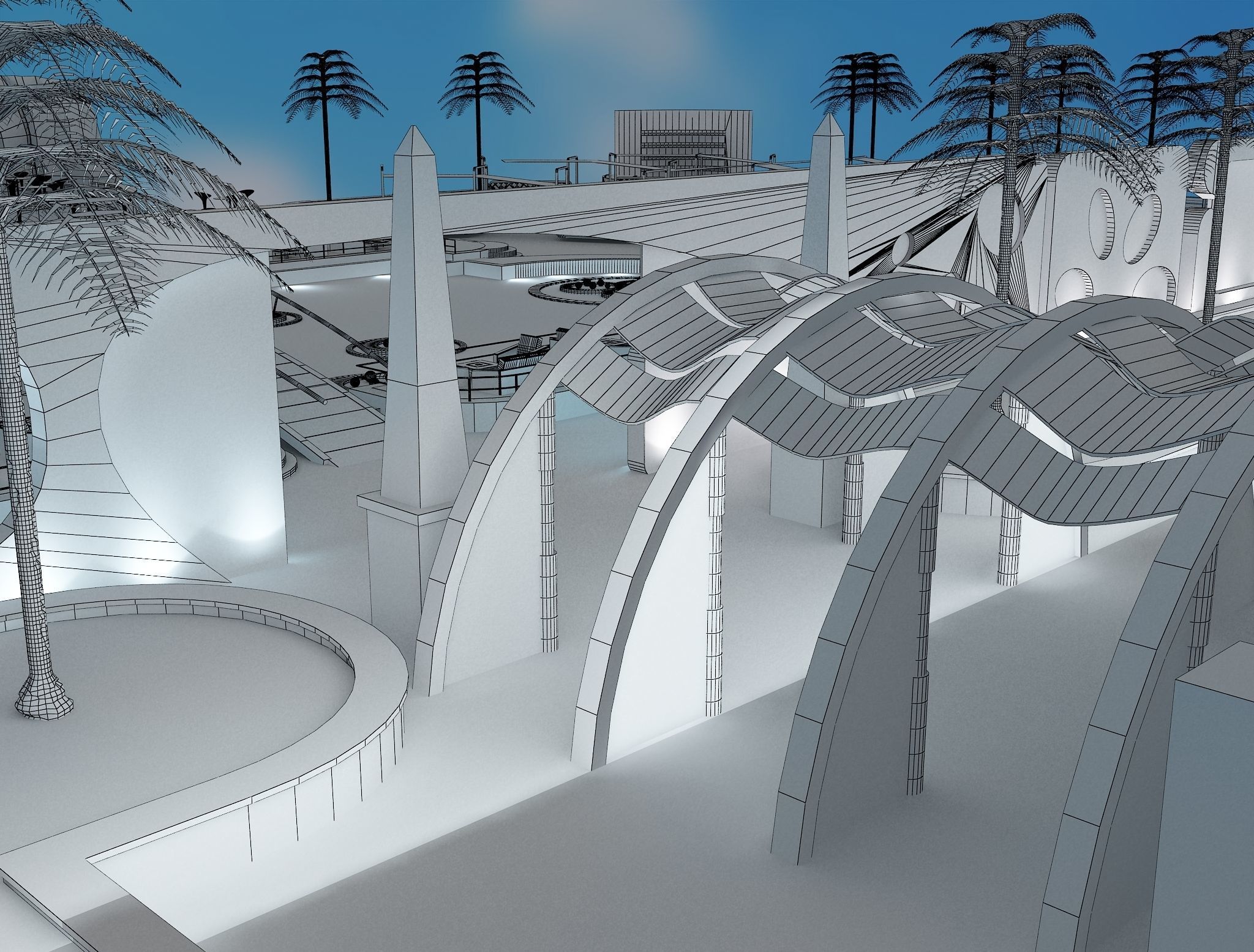 Exterior Event setup a54 3D model_17