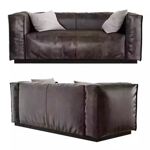 BLU DOT Cleon 74 Leather Sofa 3D model
