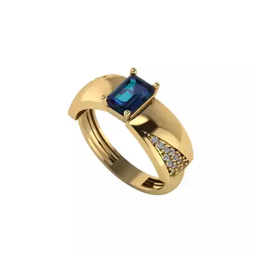 Women ring with stones for 3D printing gold and silver