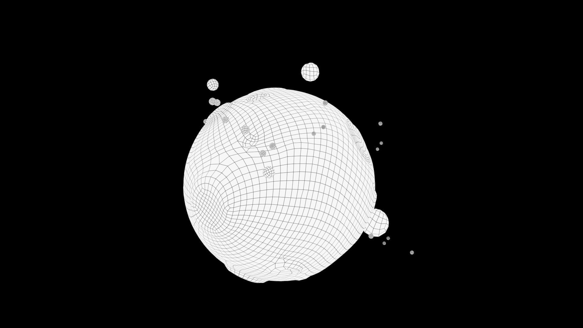 planet ball with spots Low-poly 3D model_8