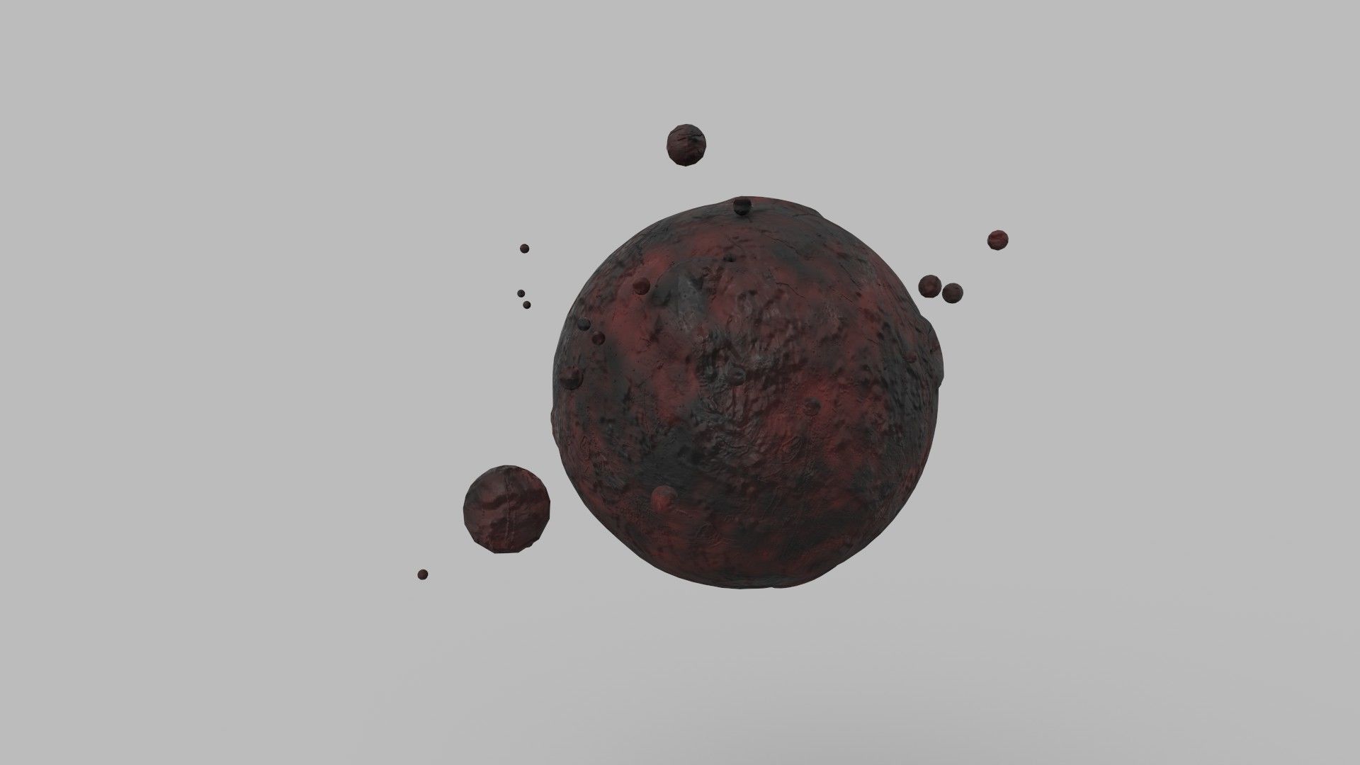 planet ball with spots Low-poly 3D model_2