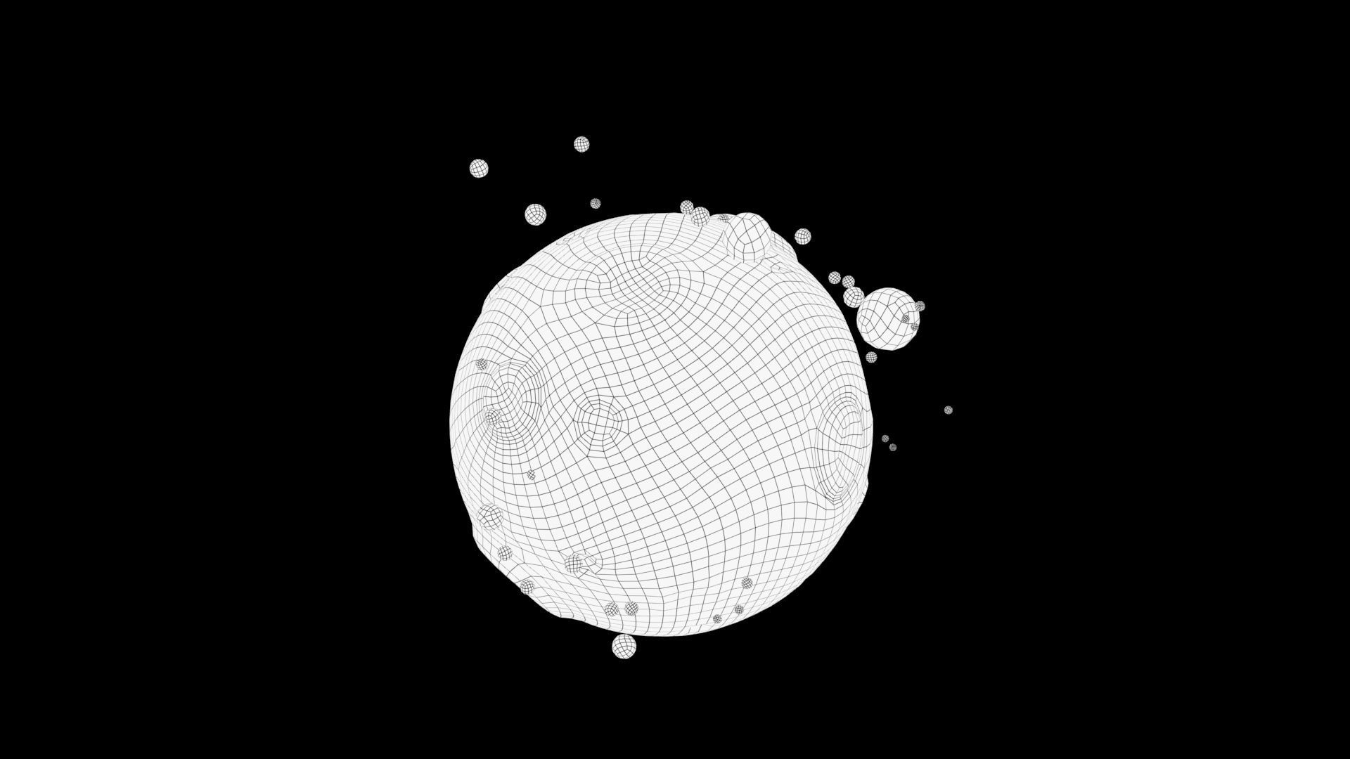 planet ball with spots Low-poly 3D model_9