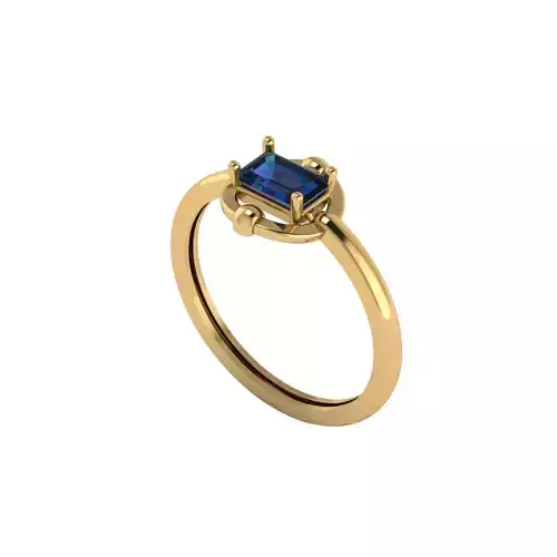 Women ring with stones for 3D printing gold and silver
