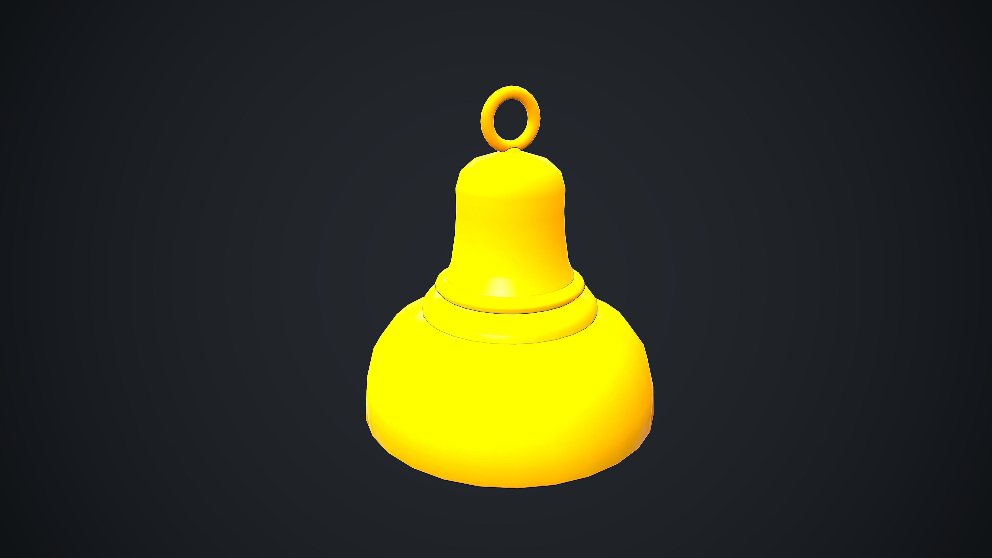 GOLDEN BELL CARTOON STYLIZED Low-poly 3D model_5