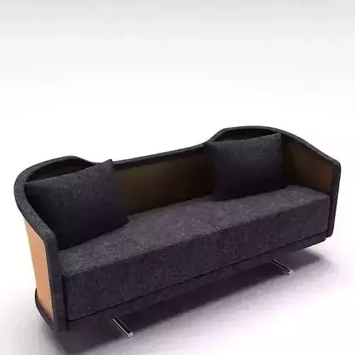 Blue Sofa With Wood Frame