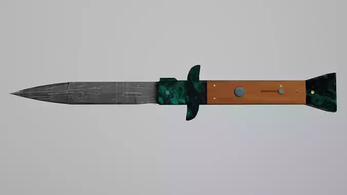 Stiletto knife Switchblade Lowpoly 3D model