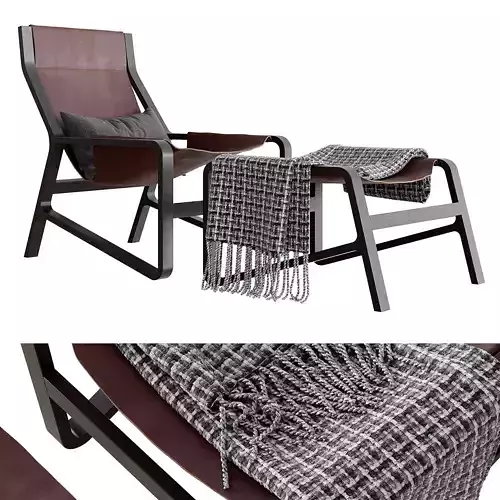 BLU DOT TORO Lounge Chair Ottoman 3D model