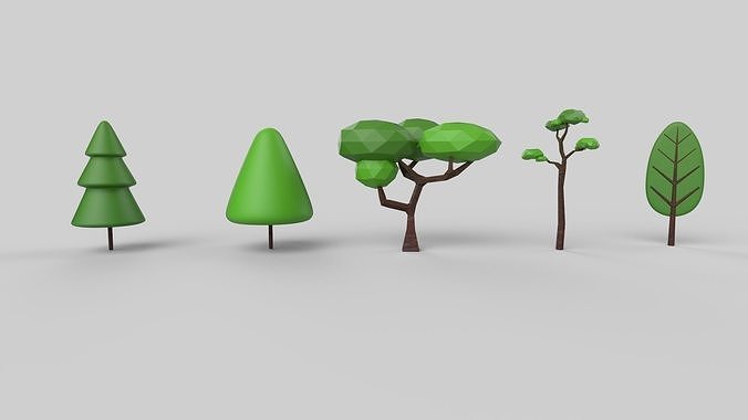 toony trees Low-poly 3D model