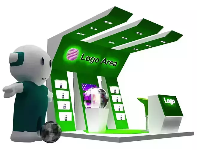  kiosk partition booth a55 3D model