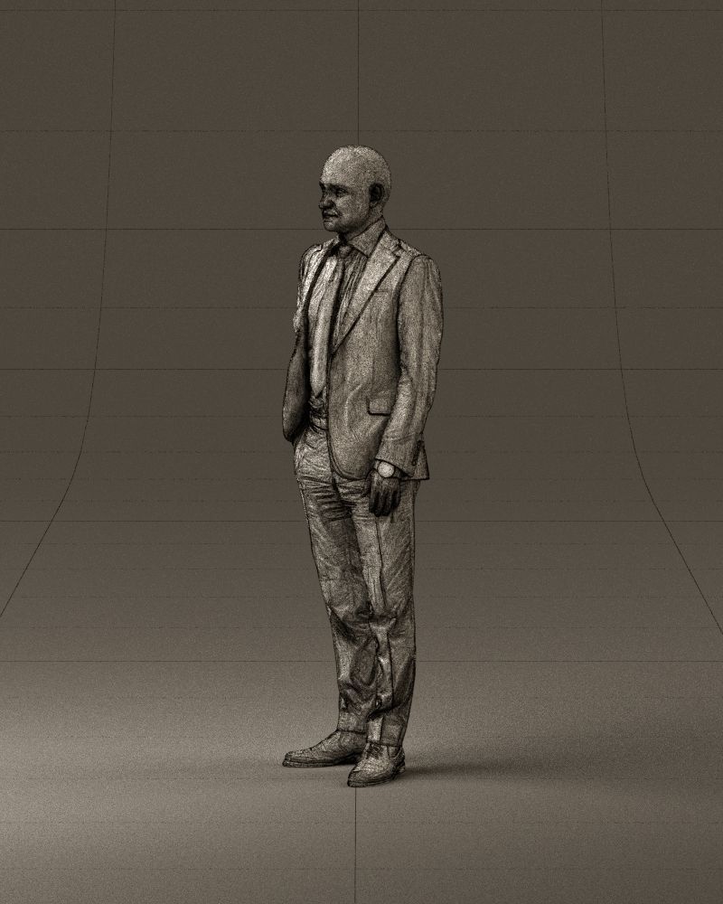 001024 man in blue plaid suit hand in pocket 3D Print Ready 3D print model_33