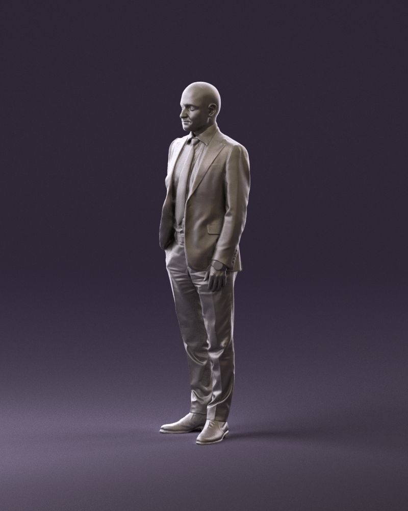 001024 man in blue plaid suit hand in pocket 3D Print Ready 3D print model_9