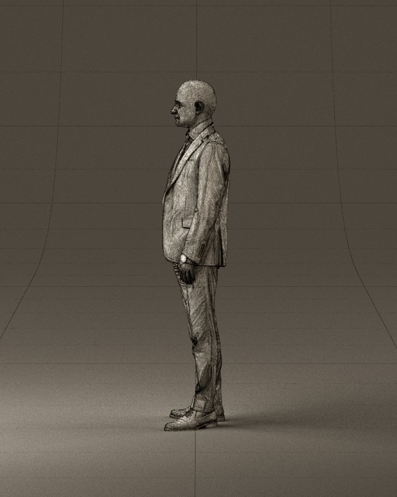 001024 man in blue plaid suit hand in pocket 3D Print Ready 3D print model_32