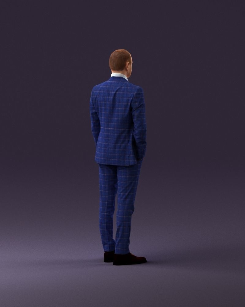 001024 man in blue plaid suit hand in pocket 3D Print Ready 3D print model_17