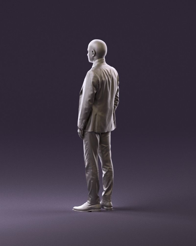 001024 man in blue plaid suit hand in pocket 3D Print Ready 3D print model_7