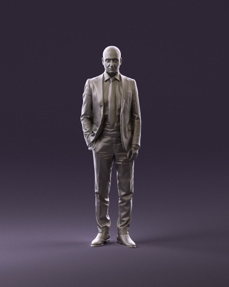 001024 man in blue plaid suit hand in pocket 3D Print Ready 3D print model_11