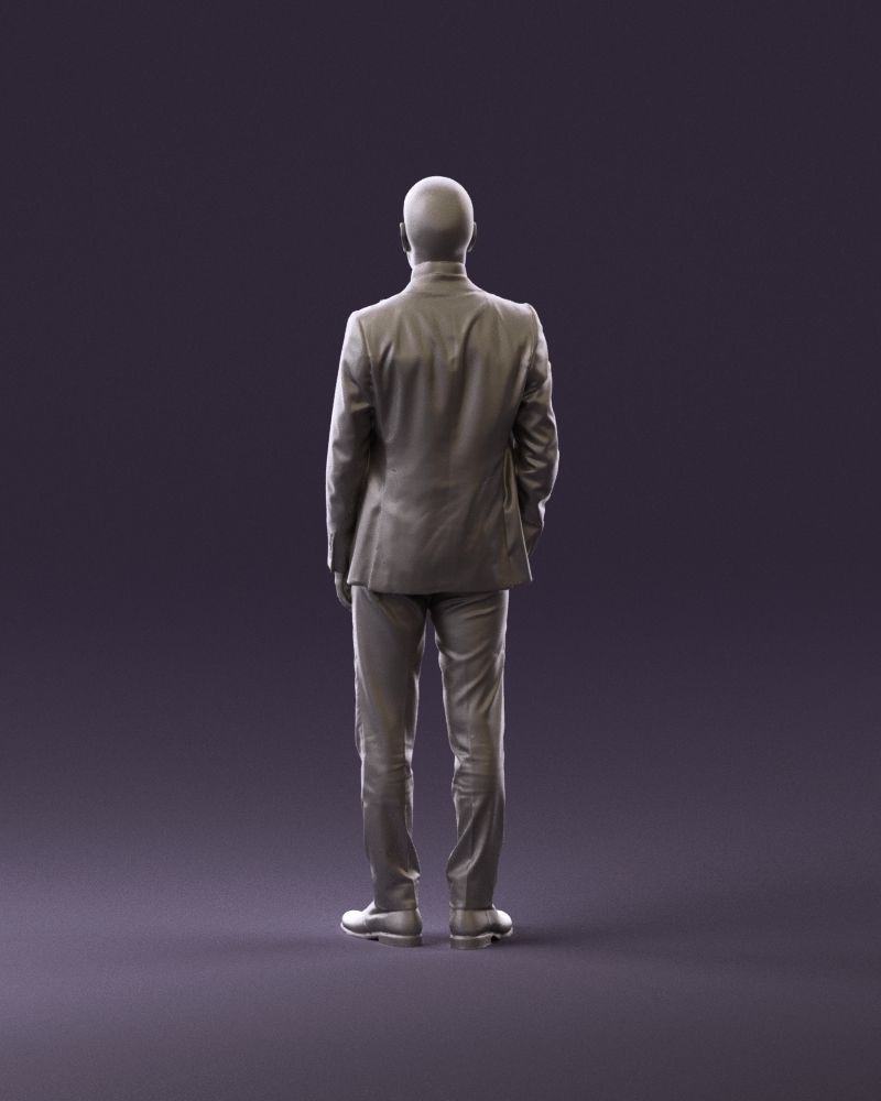 001024 man in blue plaid suit hand in pocket 3D Print Ready 3D print model_6