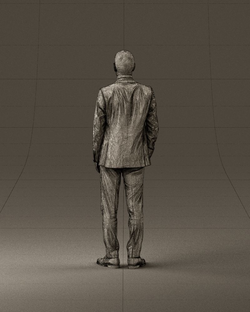 001024 man in blue plaid suit hand in pocket 3D Print Ready 3D print model_30