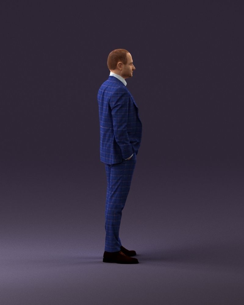001024 man in blue plaid suit hand in pocket 3D Print Ready 3D print model_16