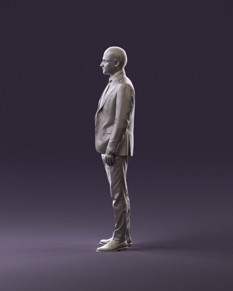 001024 man in blue plaid suit hand in pocket 3D Print Ready 3D print model_8