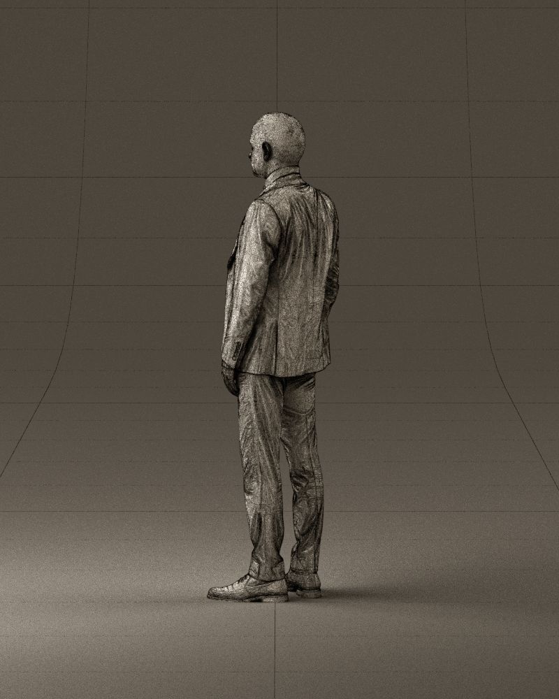 001024 man in blue plaid suit hand in pocket 3D Print Ready 3D print model_31