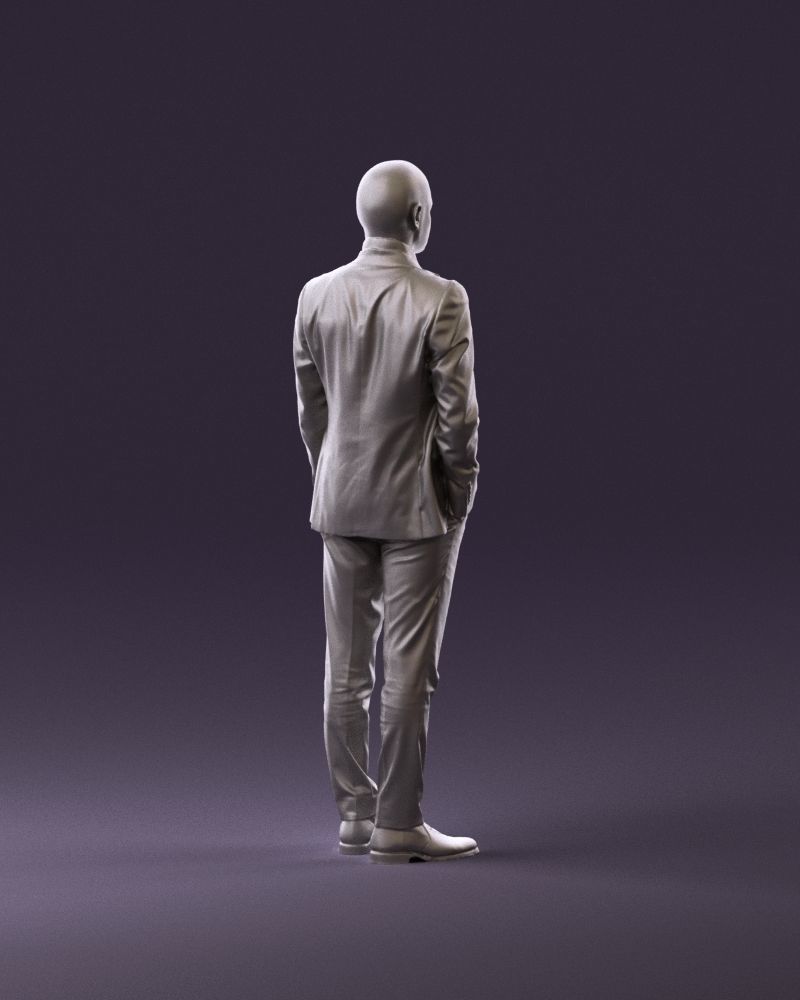001024 man in blue plaid suit hand in pocket 3D Print Ready 3D print model_5
