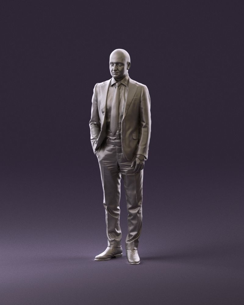 001024 man in blue plaid suit hand in pocket 3D Print Ready 3D print model_10