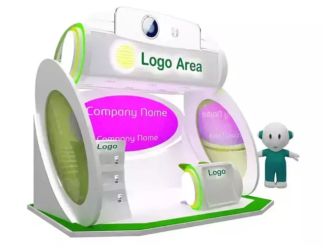  kiosk partition booth a56 3D model