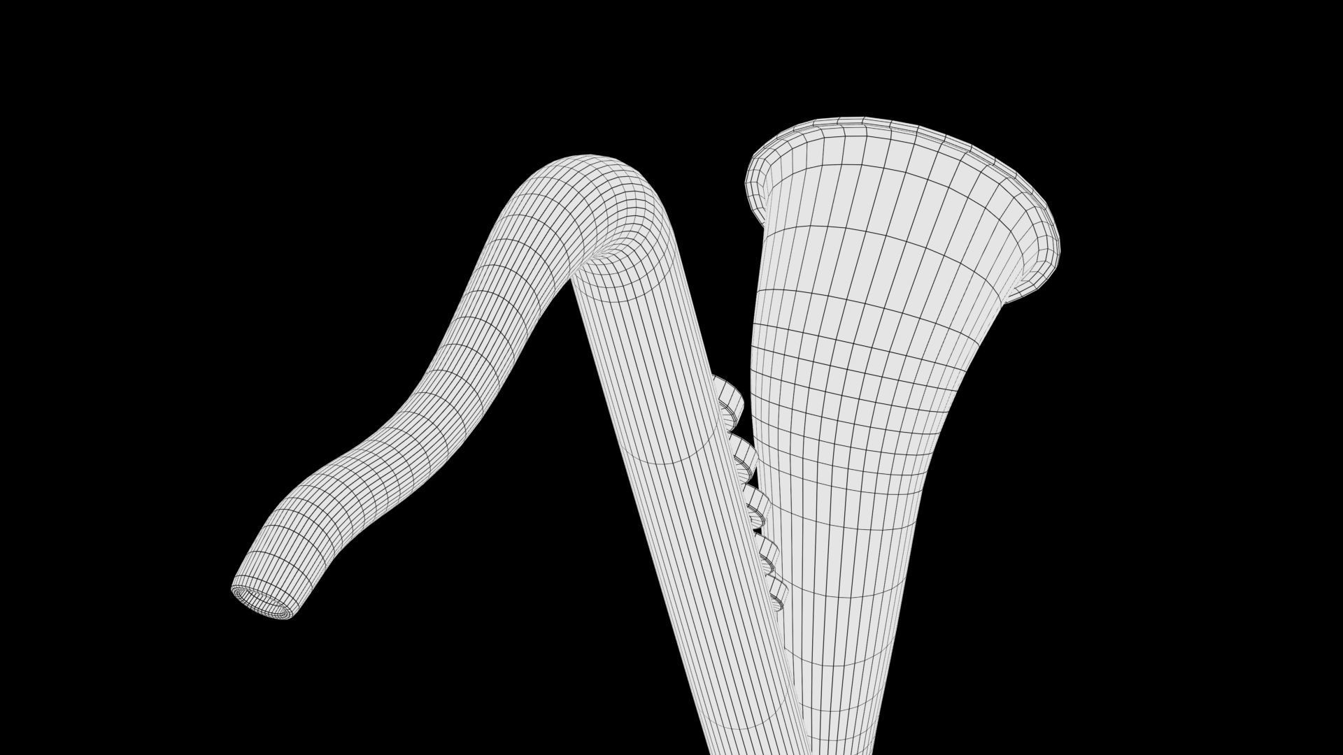 Trumpet golden saxophone Low-poly 3D model_8