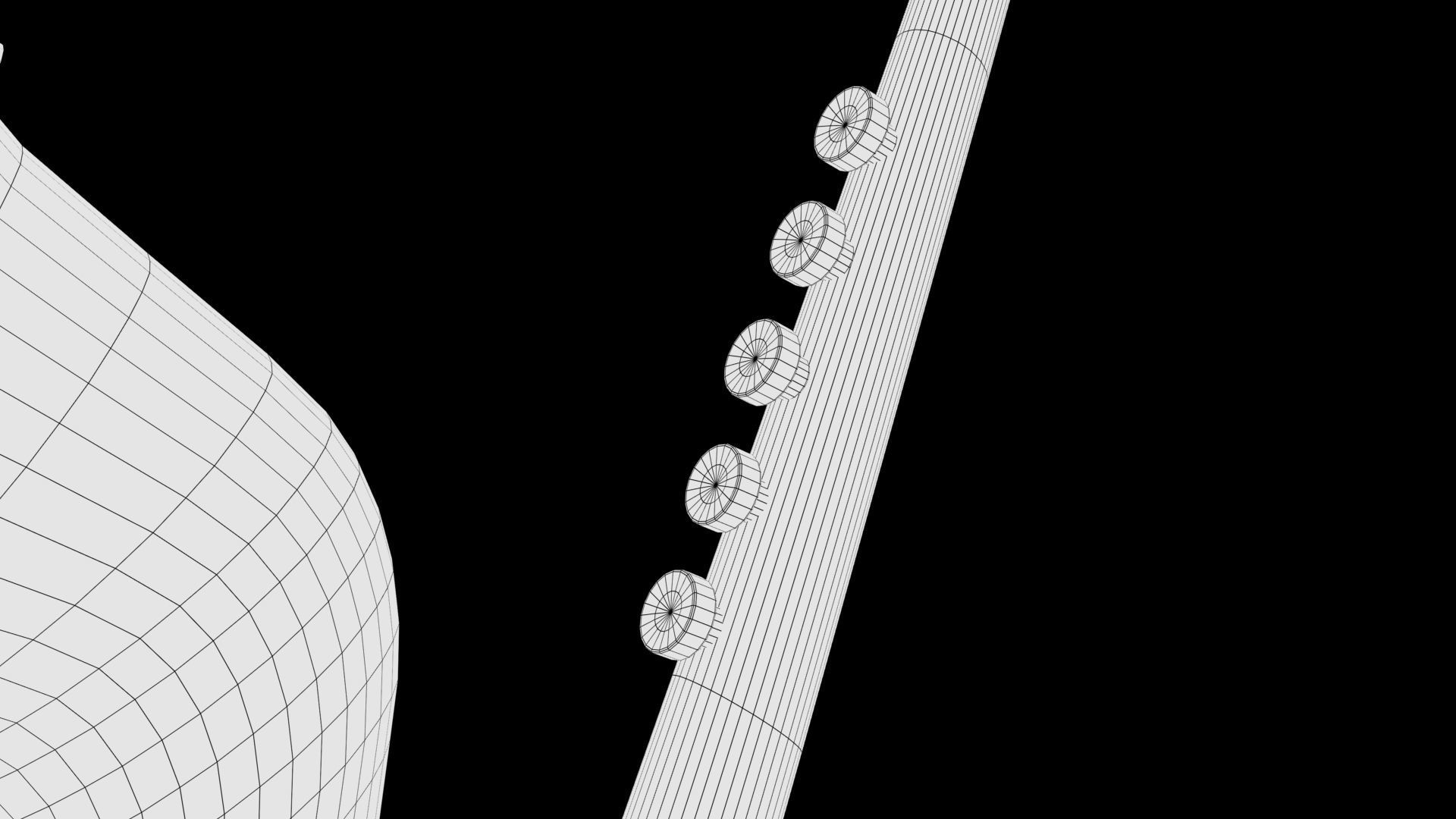 Trumpet golden saxophone Low-poly 3D model_7