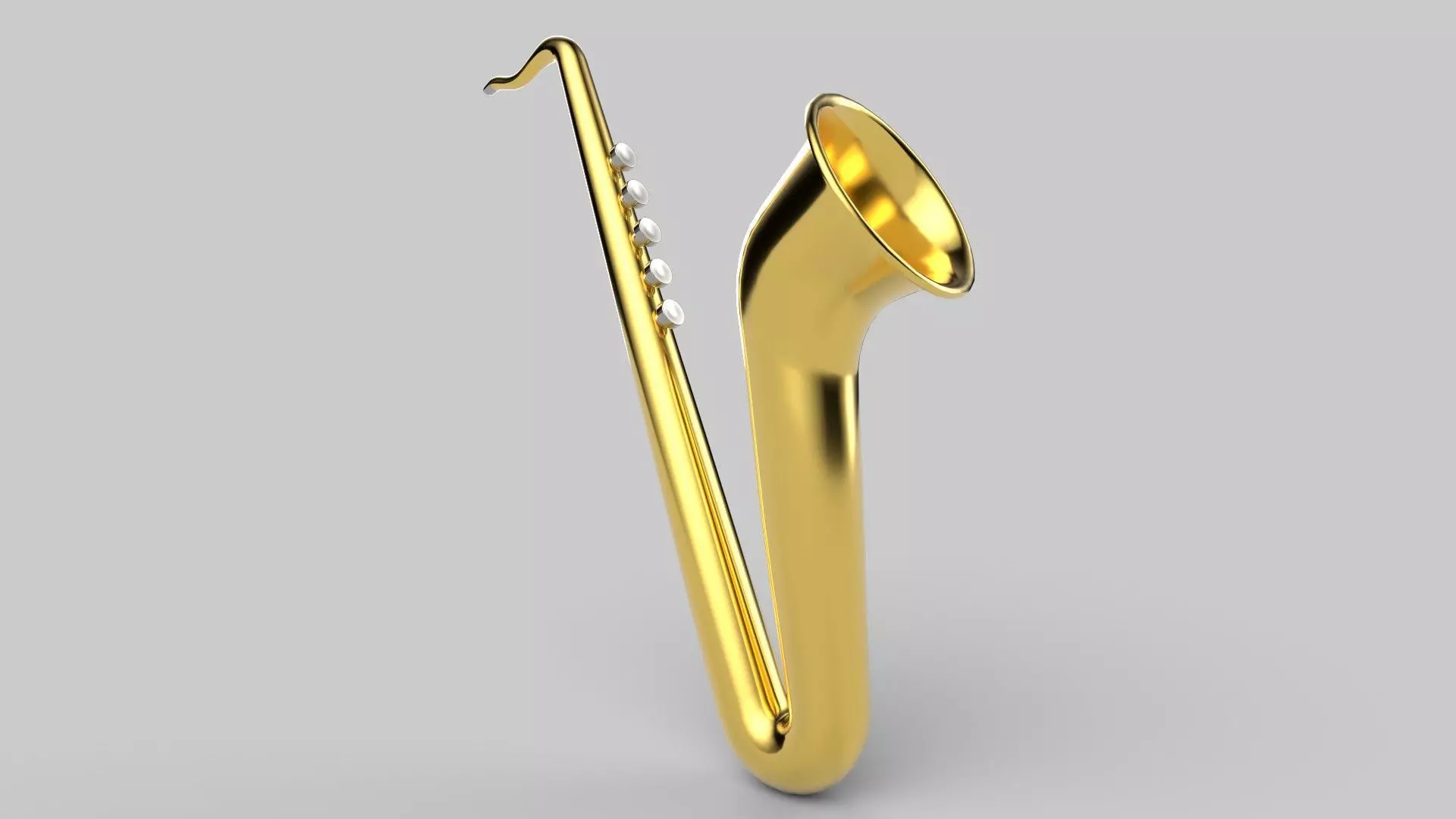 Trumpet golden saxophone Low-poly 3D model_0