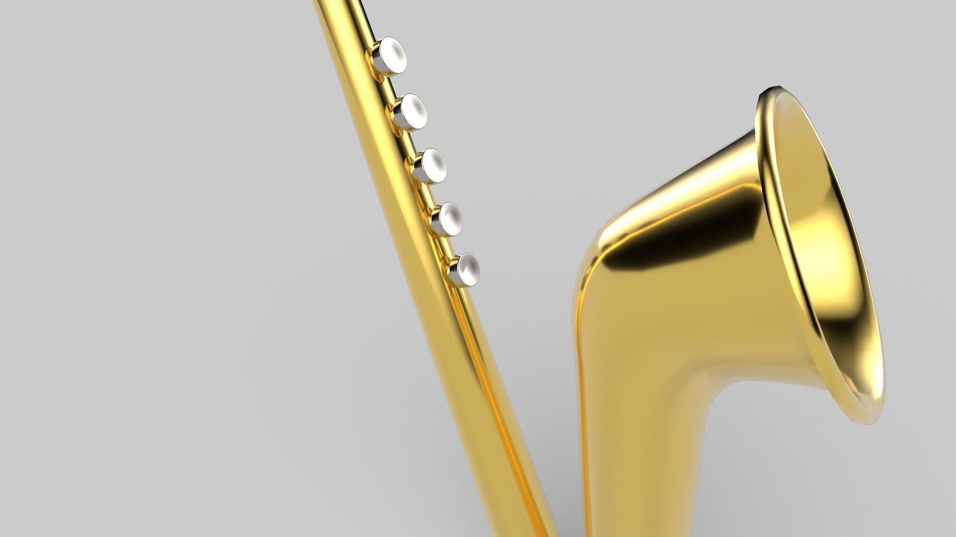 Trumpet golden saxophone Low-poly 3D model_2