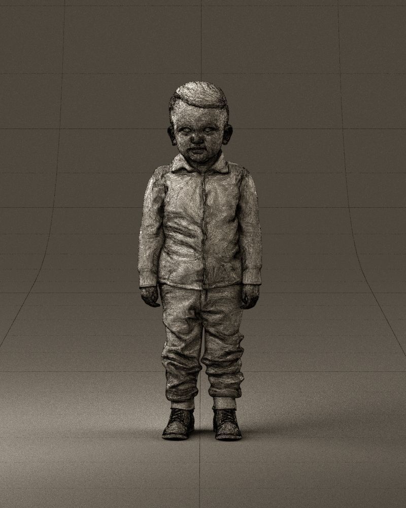 001025 bright kid in white red stripped tshirt 3D model_24