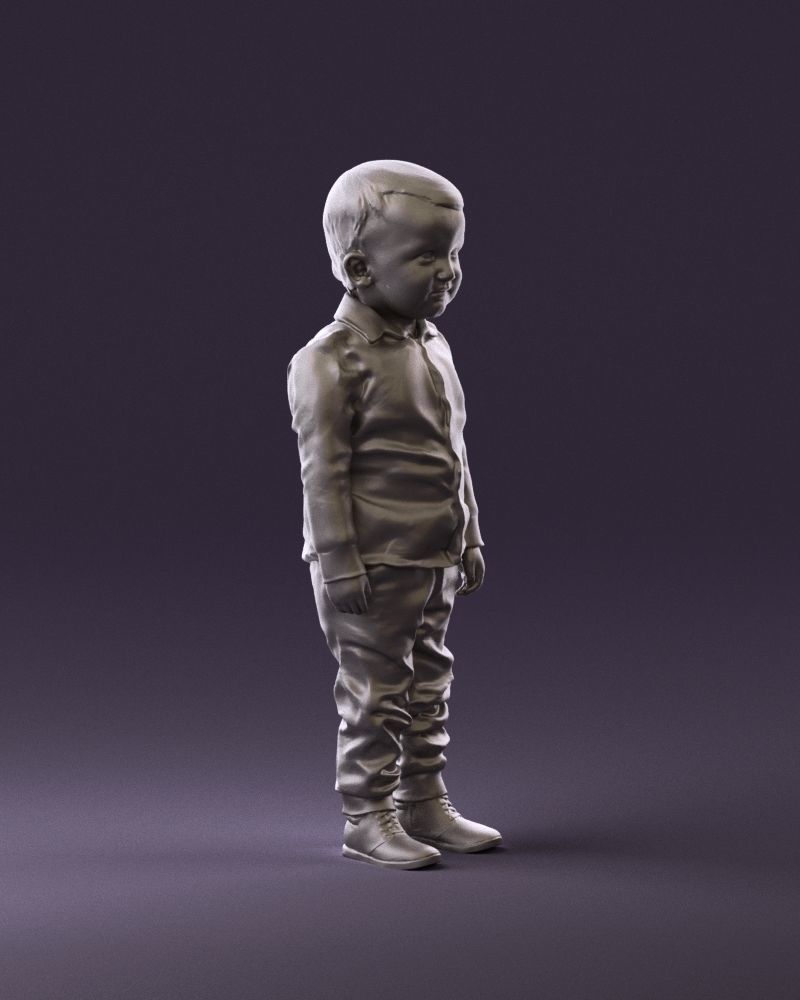 001025 bright kid in white red stripped tshirt 3D model_15