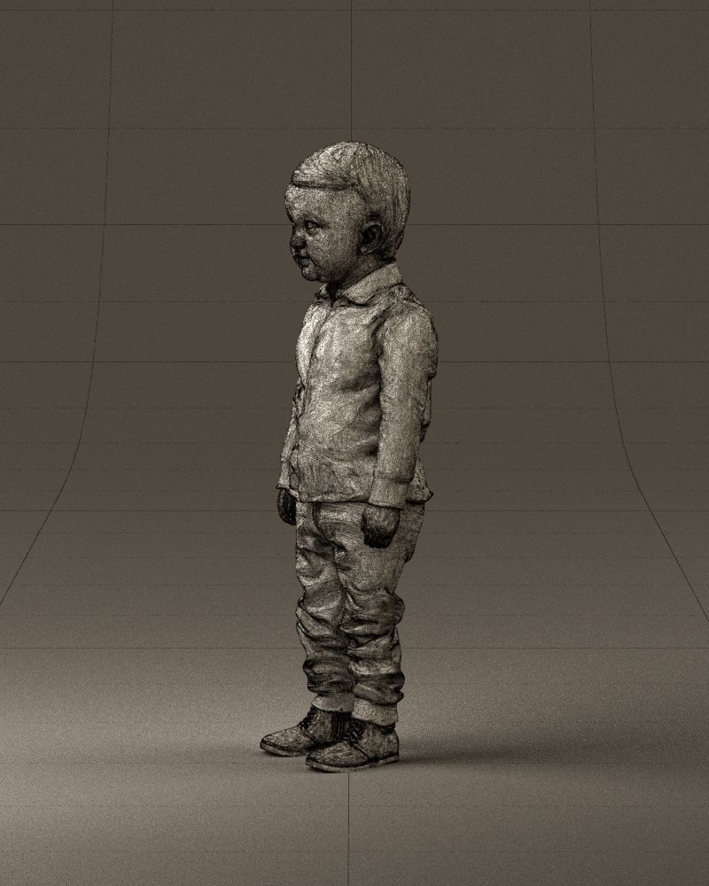 001025 bright kid in white red stripped tshirt 3D model_33